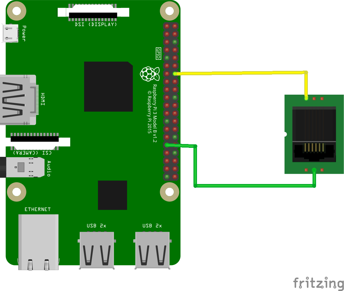 Cableado del rj11 a la raspberry